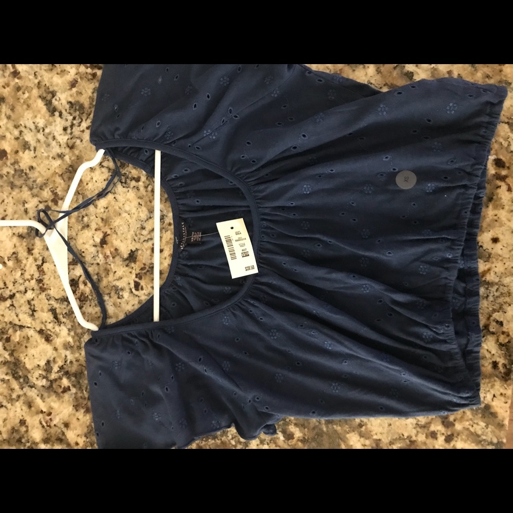 Navy Crop Top